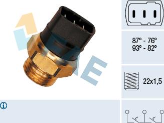 FAE 37950 - Термовыключатель, вентилятор радиатора / кондиционера parts5.com