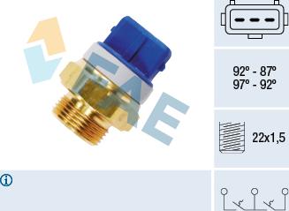 FAE 37920 - Термовыключатель, вентилятор радиатора / кондиционера parts5.com