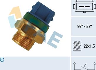 FAE 37680 - Термовыключатель, вентилятор радиатора / кондиционера parts5.com