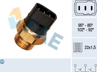 FAE 37820 - Термовыключатель, вентилятор радиатора / кондиционера parts5.com