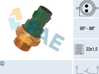 FAE 37240 - Термовыключатель, вентилятор радиатора / кондиционера parts5.com