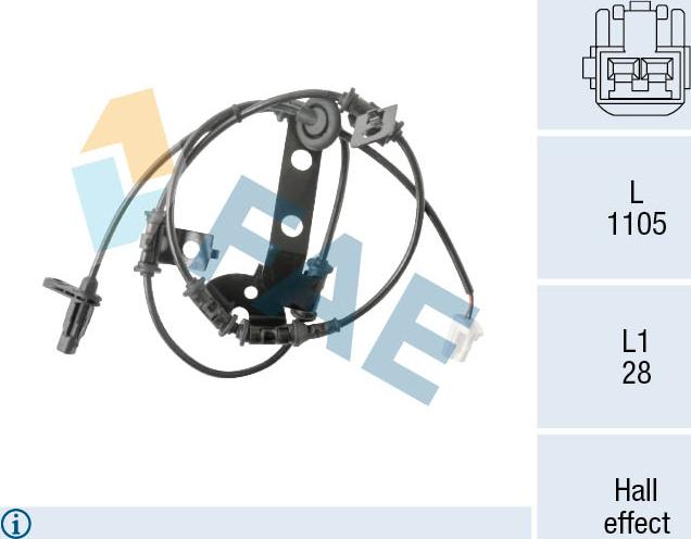 FAE 78568 - Датчик ABS, частота вращения колеса parts5.com