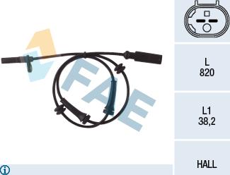 FAE 78049 - Датчик ABS, частота вращения колеса parts5.com