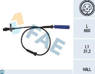 FAE 78045 - Датчик ABS, частота вращения колеса parts5.com