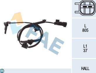 FAE 78110 - Датчик ABS, частота вращения колеса parts5.com