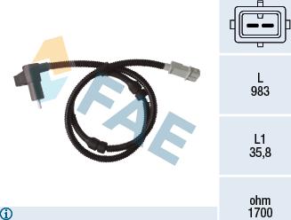 FAE 78370 - Датчик ABS, частота вращения колеса parts5.com