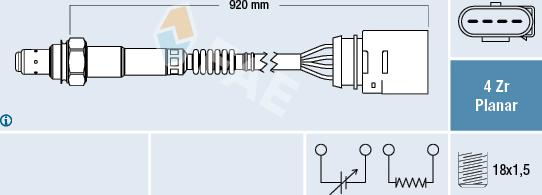 FAE 77142 - Лямбда-зонд, датчик кислорода parts5.com