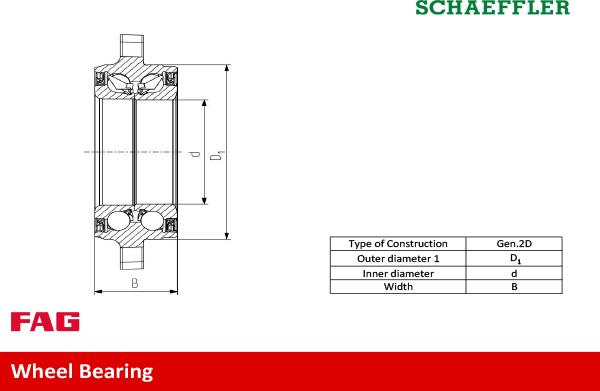 FAG 713 6107 80 - Комплект подшипника ступицы колеса parts5.com