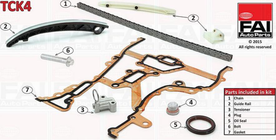 FAI TCK4 - Комплект цепи привода распредвала parts5.com