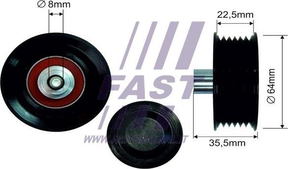 Fast FT44593 - Направляющий ролик, поликлиновый ремень parts5.com