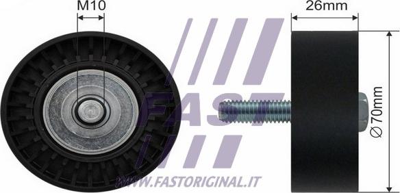 Fast FT44530 - Deflection / Guide Pulley, v-ribbed belt parts5.com