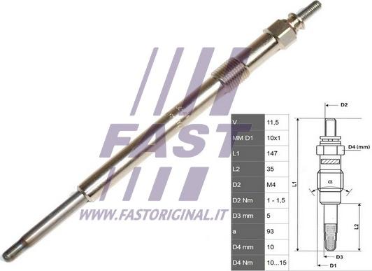 Fast FT82736 - Свеча накаливания parts5.com