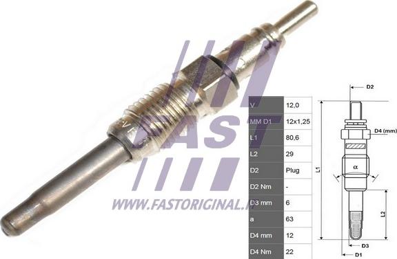 Fast FT82725 - Свеча накаливания parts5.com