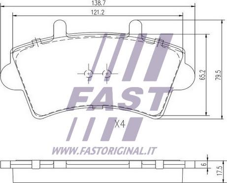 Fast FT29540 - Тормозные колодки, дисковые, комплект parts5.com