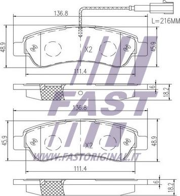 Fast FT29098 - Тормозные колодки, дисковые, комплект parts5.com