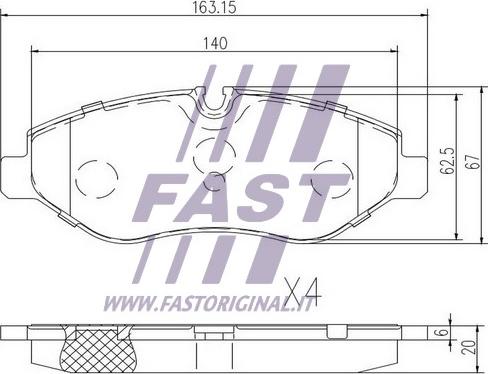 Fast FT29019 - Тормозные колодки, дисковые, комплект parts5.com