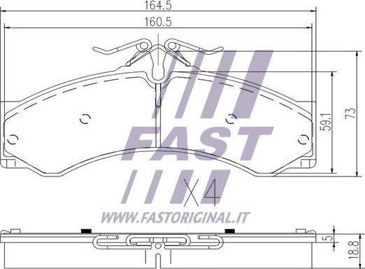 Fast FT29015 - Тормозные колодки, дисковые, комплект parts5.com