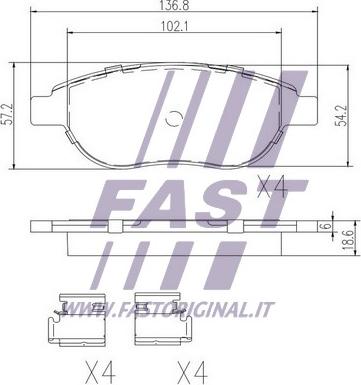 Fast FT29156 - Тормозные колодки, дисковые, комплект parts5.com