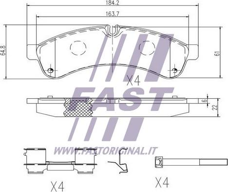 Fast FT29153 - Тормозные колодки, дисковые, комплект parts5.com