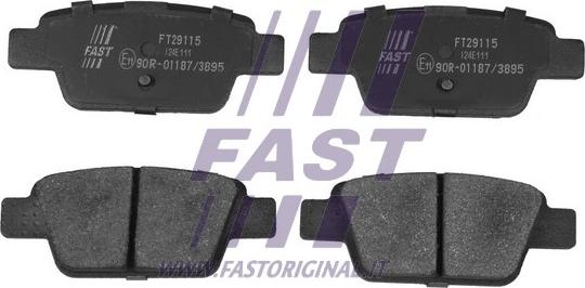 Fast FT29115 - Тормозные колодки, дисковые, комплект parts5.com