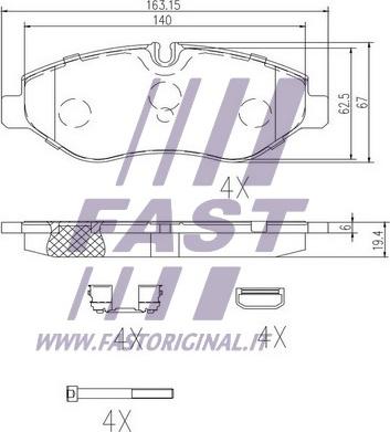 Fast FT29135 - Тормозные колодки, дисковые, комплект parts5.com