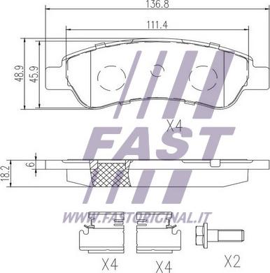 Fast FT29131 - Тормозные колодки, дисковые, комплект parts5.com