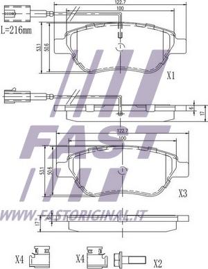 Fast FT29124 - Тормозные колодки, дисковые, комплект parts5.com