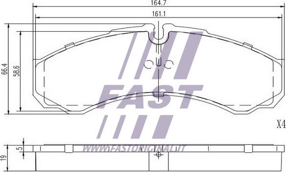 Fast FT29121HD - Тормозные колодки, дисковые, комплект parts5.com