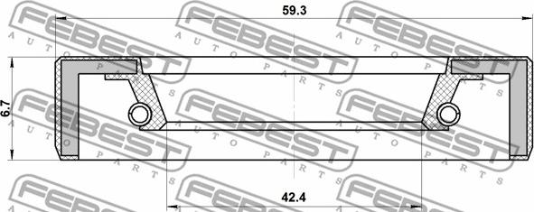 Febest 95FBY-44590707R - Уплотнительное кольцо вала, первичный вал ступенчатой КП parts5.com