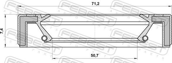 Febest 95GAS-52710707R - Уплотняющее кольцо, раздаточная коробка parts5.com