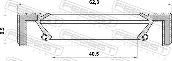 Febest 95GAY-42621010C - Уплотняющее кольцо, раздаточная коробка parts5.com