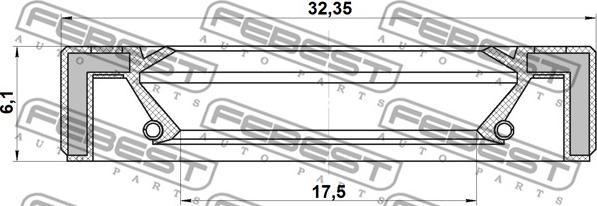 Febest 95GAY-19320606X - Ремкомплект, осевой шарнир поперечная рулевая тяга parts5.com