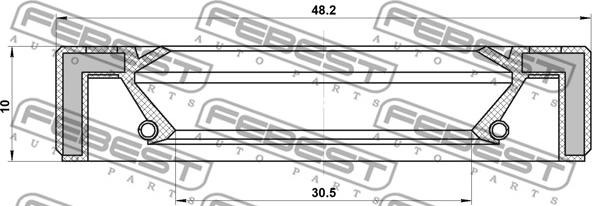 Febest 95GAY-32481010L - Уплотнительное кольцо вала, первичный вал ступенчатой КП parts5.com