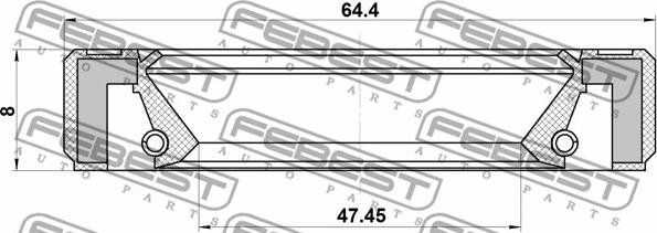 Febest 95GBY-49640808R - Уплотнительное кольцо вала, первичный вал ступенчатой КП parts5.com