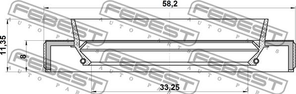 Febest 95HBY-35580811R - Уплотнительное кольцо вала, приводной вал parts5.com