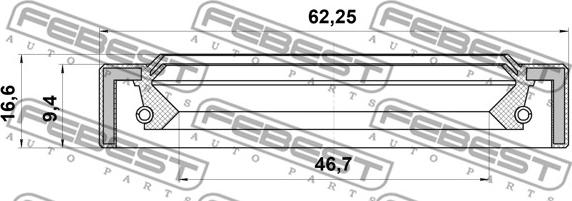 Febest 95IEY-48620917C - Уплотнительное кольцо вала, приводной вал parts5.com