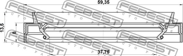 Febest 95JES-39590913X - Уплотнительное кольцо вала, приводной вал parts5.com