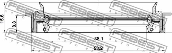 Febest 95JFZ-40581016C - Уплотняющее кольцо вала, автоматическая коробка передач parts5.com