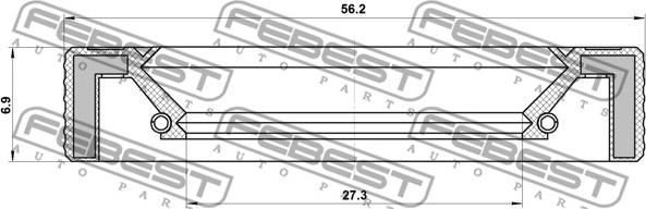 Febest 95LAY-29560707R - Seal, drive shaft parts5.com