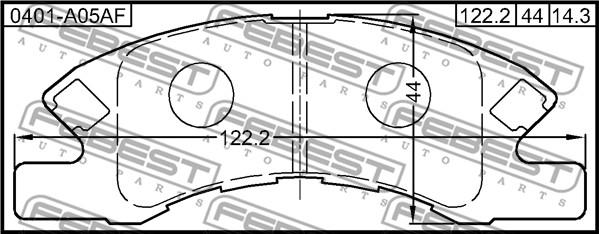 Febest 0401-A05AF - Тормозные колодки, дисковые, комплект parts5.com