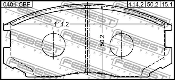 Febest 0401-CBF - Тормозные колодки, дисковые, комплект parts5.com