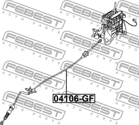Febest 04106-GF - Трос, автоматическая коробка передач parts5.com