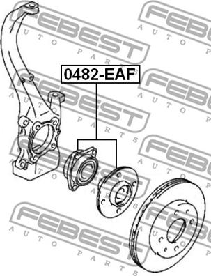 Febest 0482-EAF - Ступица колеса, поворотный кулак parts5.com