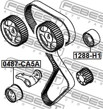 Febest 0487-CA5A - Натяжной ролик, ремень ГРМ parts5.com