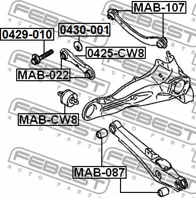 Febest 0429-010 - Болт регулировки развала колёс parts5.com