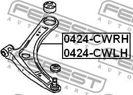 Febest 0424-CWRH - Рычаг подвески колеса parts5.com