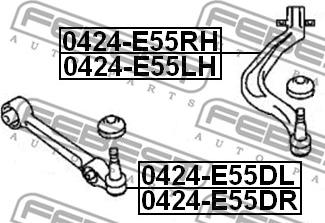 Febest 0424-E55LH - Рычаг подвески колеса parts5.com