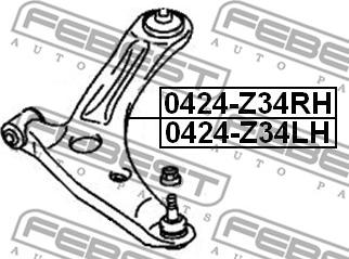 Febest 0424-Z34LH - Рычаг подвески колеса parts5.com