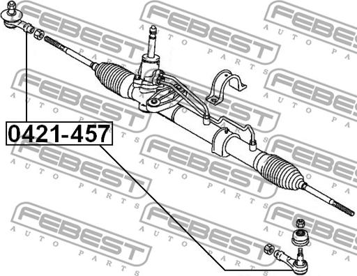 Febest 0421-457 - Наконечник рулевой тяги, шарнир parts5.com