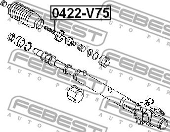 Febest 0422-V75 - Осевой шарнир, рулевая тяга parts5.com